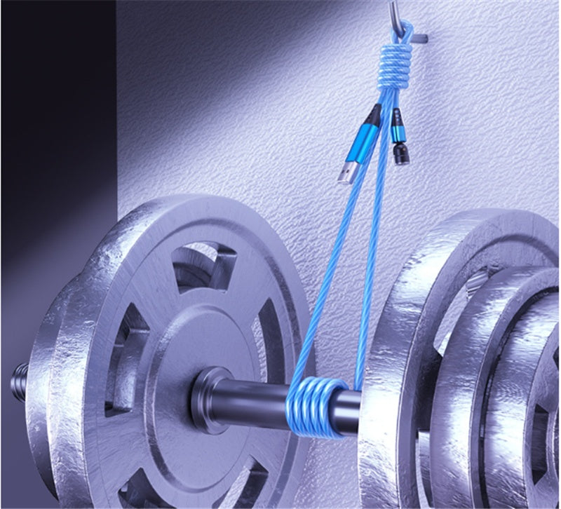 540 Rotate Luminous Magnetic Cable 3A Fast Charging Mobile Phone Charge Cable.