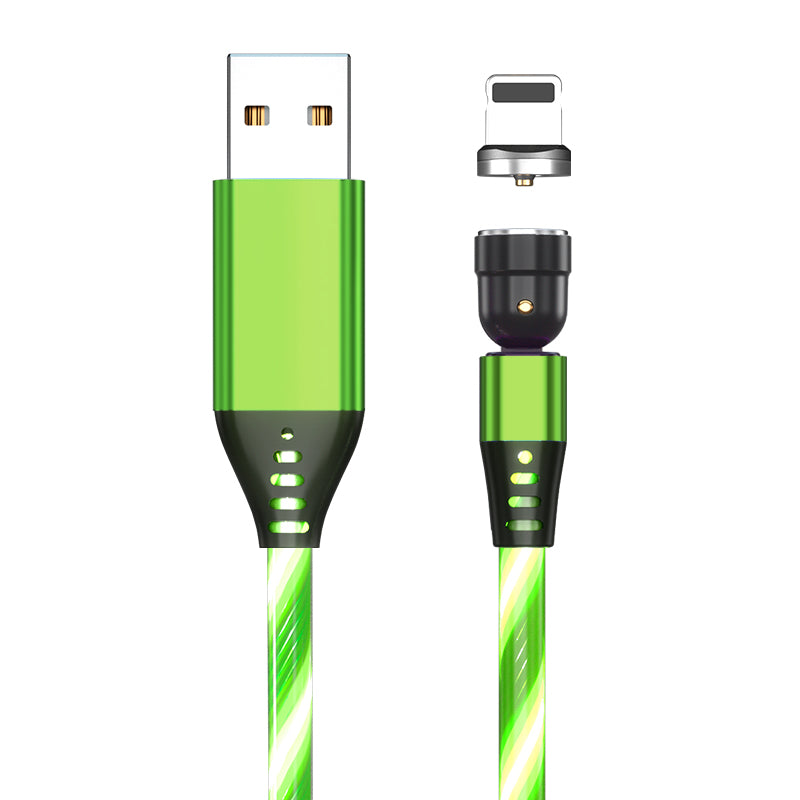 540 Rotate Luminous Magnetic Cable 3A Fast Charging Mobile Phone Charge Cable.