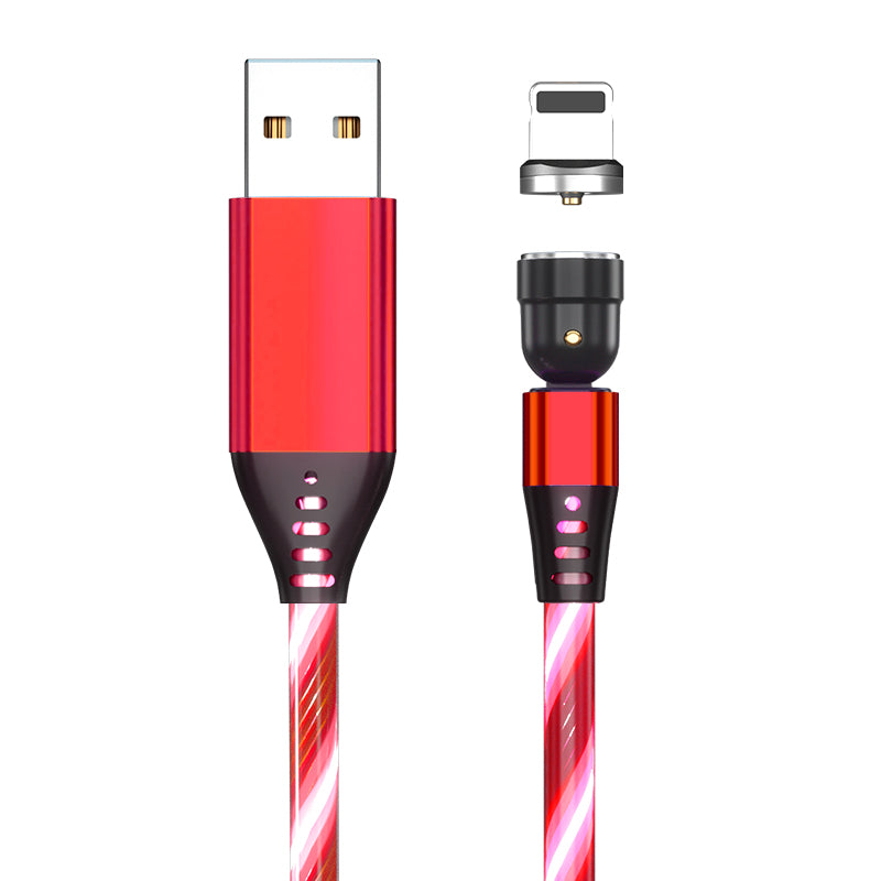 540 Rotate Luminous Magnetic Cable 3A Fast Charging Mobile Phone Charge Cable.